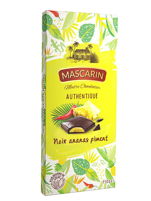 Chocolat noir 64% ananas piment