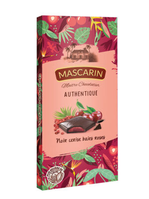 Chocolat noir cerises baies roses