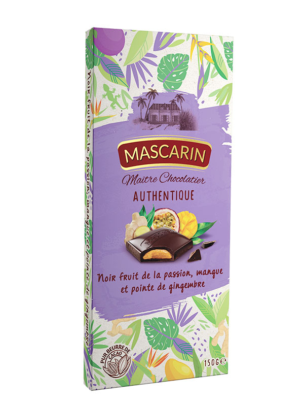 Chocolat noir mangue passion gingembre