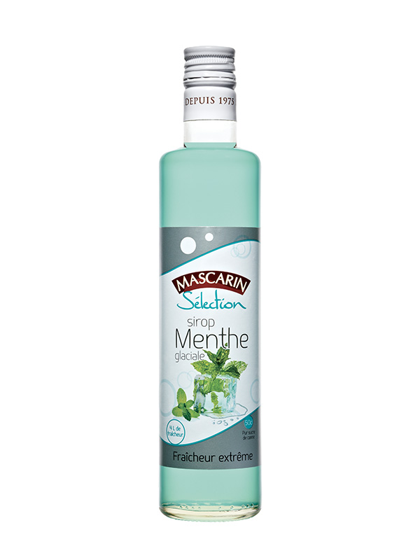 Visuel de la bouteille du sirop sélection Mascarin Menthe Glaciale